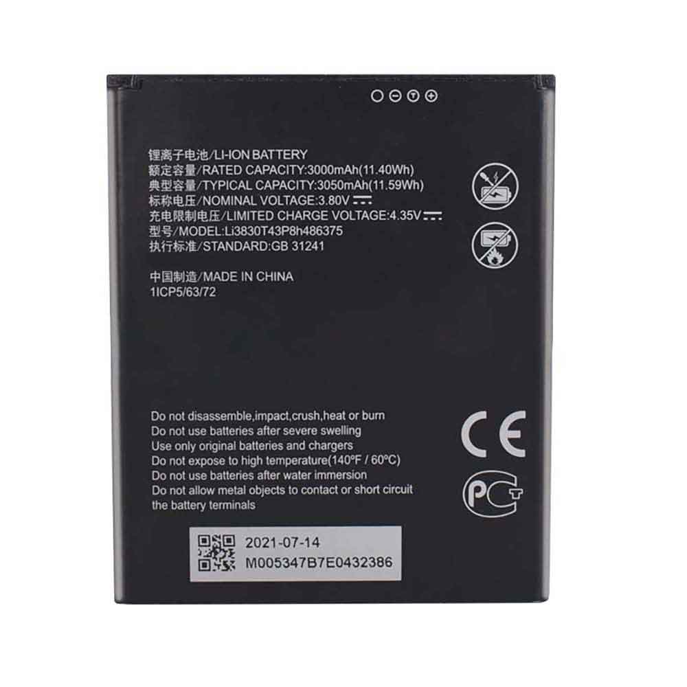 Batería para ZTE G719C-N939St-Blade-S6-Lux-Q7/zte-G719C-N939St-Blade-S6-Lux-Q7-zte-li3830t43p8h486375